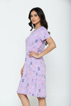 Zivame Farm Lore Knit Cotton Knee Length Nightdress - Lilac Breeze — thumbnail 2
